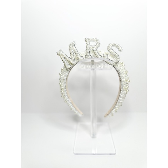 Accessories - Mrs Rhinestone Pearl Headband Bridal Wedding‎ Bachelorette Party Tiara